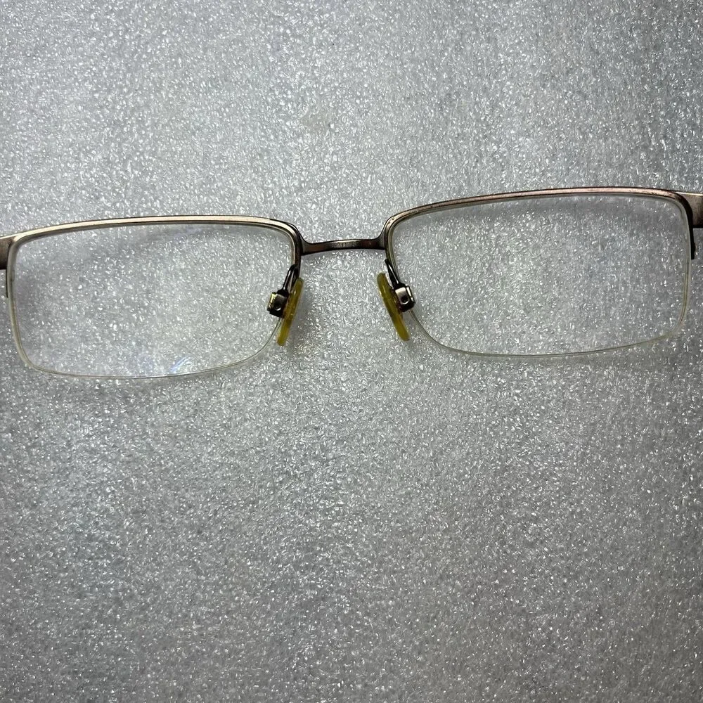 Burberry Eyeglasses B 1006 1012 Brown Half Rim Frame Only Italy 52-18-140mm
